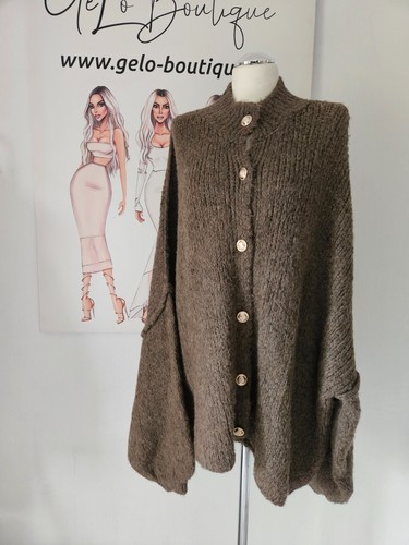 Oversize cardigan mit goldenen - oversize,