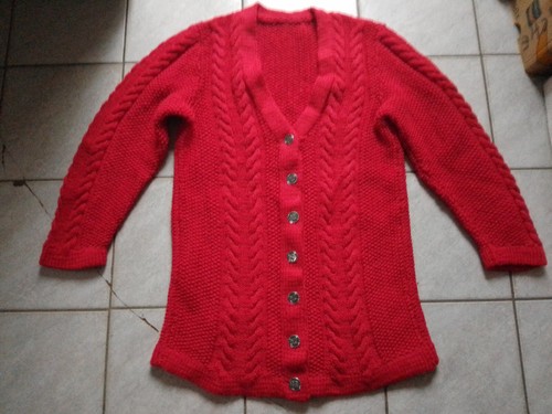 Strickjacke super dick rot - super,