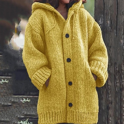 Lange dicke damen strickjacke - lange,